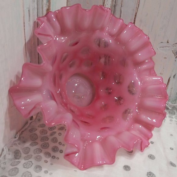Fenton Coin Spot Cranberry Opalescent Dish - Picture 3 of 5
